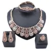 Dubai Gold Color Crystal S Jewelry Sets Nigerian Wedding Necklace Jewellry Set Whole Bracelet Earring Ring Set3433592