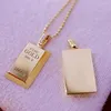 Pendant Necklaces Luxury Trendy Small Gold Bars Bricks For Women Link Chains Punk Fashion Jewelry Wedding Party GiftPendant