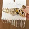 Hoop & Huggie Trendy Gold Silver Color Round Earrings Set For Women Acrylic Pearl Circle 2022 Trend Brincos Party JewelryHoop Kirs22