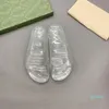 Sheer Slides Designer De Luxe Femmes Hommes Pantoufles Transparent Gelée Couple Pantoufle D'été Sandales Chaussures De Mode