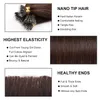 Extensions de cheveux naturels Remy avec anneau Nano Tip, 20 pouces, 100% cuticules alignées, Micro perle, 12 mois