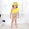 Kids One-Pieces Swimsuits Girls Swimwear Beachwear Ruffle Toddler Girl Bathing Suits Kids Swimsuit for Children Hat