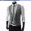 Men's Vests Black Grey Navy White 3 Button For Men Slim Fit Suit Male Waistcoat Gilet Homme Casual Sleeveless Formal Business Jacket Kare22