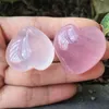 Party Favor Natural Crystal-Stone Rose Quartz Heart Shaped Pink Crystal Carved Palm Love Healing Gemstone Lover Giff Stone Creative Gifts SN4321