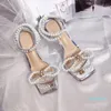 HBP Mujeres Sandalias de perlas Tacones altos zapatos de vestido de novia