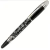 5A Crystal on Top Rollerball Gel Pen أسود وفضي دائرة كوف M قلم حبر جاف مع رقم السلسلة