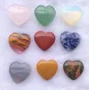 20MM Love Heart Shaped Crystal Natural Stone Healing Crystals Stones Valentine Day Ornaments Multi Colour Jewelry