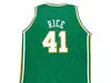 Xflsp 41 GLENN RICE NORTHWESTERN HIGH WILDCATS BASKETBALL JERSEY vert Broderie Cousue Maillots Personnalisés Personnalisés