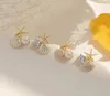 Charme zeester shell stud oorbellen voor vrouwen kleine schattige imitatie parel oorbellen banket bruiloft sieraden gc1548