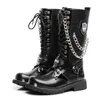 أحذية Motocycle Size 37-46 Men Shoes Army Boot Boot Hight-Top Militar Boots Boots Metal Moto Moto Punk