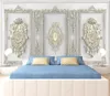 Papão de parede 3D personalizado quarto quarto branco europeu Light Luxury Background Wall Pappelle de Parede adesivos de parede decoração de casa