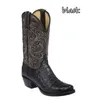 3 Kleur Mode Mannen Vrouwen Retro Geborduurde Cowboy PU Westerse Vierkante Neus Laarzen Plus Size 3448 220720