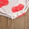 Pagliaccetti Principessa Neonate Ragazzi Body Completi per San Valentino Stampa a cuore Volant Tute senza maniche Tute 0-24MR