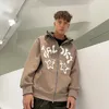 Erkek Hoodies Sweatshirts Grunge Giysileri Sonbahar Gevşek Adam Baskı Çift Sweatshirt Hip-Hop Ceket Kadın Stil Gündelik Y2K Zip Up Hoodiemen's