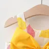 girl039sドレス幼児のドレス服サマーキッズベイビースリングビッグボウチュチュプリンセススリーブレスリーフプリントとかわいいsunhatg3806367