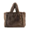 Fashion Large Tote Bag Luxury Faux Fur Women Handbags Designer Lady Hand Bags Fluffy Soft Plush Shopper Bag Warm Winter Sac 2021