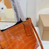 2022-Tote Bag Alligator Fashion Leather Women Shoulder Printed Lady Large Capacity Shopping Package Classic Handbags