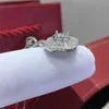 Geoki 925 Sterling Silver Perfect Cut Test del diamante superato 1 Ct D Colore VVS1 Moissanite Fiocco di neve Collana con ciondolo Gioielli di lusso