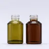 Bouteilles compte-gouttes en verre brun vert épaule inclinée cosmétique liquide emballage bouteille soins de la peau essence sous-embouteillage 30 ml