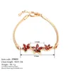 Link Chain Charm Red Crystal Flower Bracelets For Women Cute Romantic Zircon Rose Gold Bracelet Teens Gift Fashion Jewelry H022Link Lars22