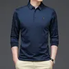 Ymwmhu moda katı polo gömlek erkekler Korean moda giyim uzun kollu gündelik uyum ince adam polo gömlek düğmesi yakaları 220708