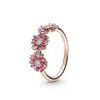 18K Rose Gold /Silver Daishling Daisy Meadow Fareable Ring For Pandora 925 Sterling Silver Designer مع صندوق أصلي