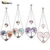 Sunligoo Double Heart Tree of Life Hanging Ornament Chakra Feng Shui Gemstones Spiritual Meditation Garden Wedding Home Decor 220525