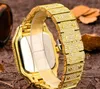 Skala Missfox Roman Trendy Hip Hop Square 8mm Thin Dial Mens Watches Luxury Gold Watch Full Diamond Excelle Quartz Movement Two Tone