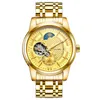 Orologi da polso Tourbillon Orologio meccanico automatico da uomo fasi lunari Orologi da uomo d'affari luminosi impermeabili in acciaio inossidabile oro Reloj Hombr