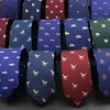 Mens Casual Ties Dinosaur Insect Pet Pattern Navy Wine Red Polyester Jacquard 6cm Slim Daily Wear Wedding Accessories