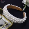 Full Pearls Headband Wedding Tiara Barock Crystal Bridal Headwear Crown Rhinestone med bröllop Smycken Hårtillbehör Bröllop Kronor Headpieces Sa09