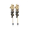 Dangle & Chandelier 3 Colors Crystal Tassel Earrings For Women Long Ear Drop Doll Decoration Party Supplies Jewelry Christmas Gift Bijoux
