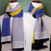 Scarves Checked Geometric Solid Mens Scarf Cashmere Wrap Blue Gray Brown Unisex Winter Tassel Women Present7312821