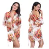 Roupa de sono feminina feminina floral kimono túnica de cetim de cetim Bridal Bride Bridesmaid Robes Sleepwomen's