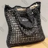 Bolso de mano de rafia para mujer, bolso de moda de diseñador, diseño recortado, bolsos tejidos, bolso de lujo con triángulo interior forrado, 2022
