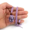 Pendant Necklaces 12pcs Adjustable Necklace Cord Empty Stone Holder Color Rope Natural Quartz Crystal Chakra Healing Net Bag PendantPendant