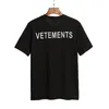 Designer Fashoin Luxury Streetwear Vetement Oversize Vetements Short Sleeve Tee Big Tag Patch VTM Tshirts Embroidery Black White Red Vetements T Shirt e365