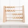 Natural Wood Abacus With Beads Kids Room Desktop Decor Baby Early Learning Education Toys Girl Boy Room Craft Ornament Presents 220518