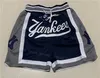 Herr Baseballshorts med dragkedja Just Don Träningsbyxor Bär Hip Pop Sport För sportfans Elastisk midja Löpbyxa HipPop Dragsko sydd Marinblå Grön Grå