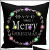 Pillow Case Bedding Supplies Home Textiles Garden Led Lighting Christmas Cushion Er Sofa Pillowcase Living Room Decoration Drop Delivery 2