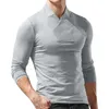 Camisetas masculinas outono masculino e inverno vos pescoço de cor sólida tops confortáveis ​​de mangas compridas Blousemen de baixo para baixo