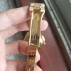 Top Montre de luxe Big Diamond Bezel Gold Bracelet original en acier inoxydable Montre-bracelet Mouvement mécanique automatique Montres pour hommes 44mm