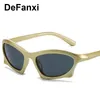 Sunglasses Designer Bat Rectangle Unisex Gothic Gold Silver Fashionable Women Men 2000'S ShadesSunglassesSunglasses