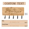 Customized Text Gifts Racks Sundry Box Home Storage Door Wall Decorations Wooden Hanger Keys Rings Holder 220707