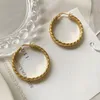 S2871 Fashion Jewelry Titanium Steel 18K Gold Plated Wheat Earrings for Women Hoop örhängen