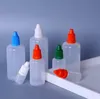 2021 Ny plast Droper Bottle 30 ml 1700 st/parti med barnsäker lock och lång tunn spets tom flaska 30 ml e-vätskeflaskor