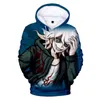 Moletons masculinos moletons nagito komaeda 3d moletom de moletom de moletom de capuz de capuz engraçado de grandes dimensões de desenho animado meninos meninas de streetwear coágulo