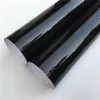 울트라 글로스 피아노 블랙 비닐 랩 필름 스티커 광택 검은 셀프 접착 비닐 버블 무료 콘솔 컴퓨터 노트북 피부