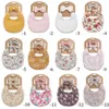 Baby Tassel Saliva Towel Headband Set Floral Newborn Double Side Bib Boys Girls Bandana Burp Infant Feeding Smock Stuff 12 Designs