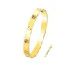 Bracelet de créateur 18 carats plaqué or hommes diamant bracelet 4mm 6mm 7mm femmes en acier inoxydable vis tournevis bracelets cadeaux bijoux bracelets bracelets